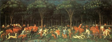 150の主題の芸術作品 Painting - パオロ・ウッチェッロ作「森の狩り」1470年頃